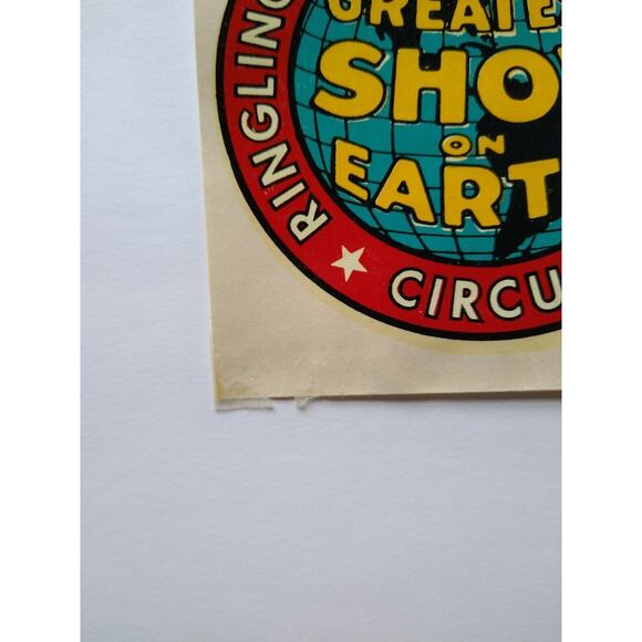 Ringling Bros Barnum Bailey Decal Windshield Luggage Original 1950's NOS Circus - Picture 4 of 7